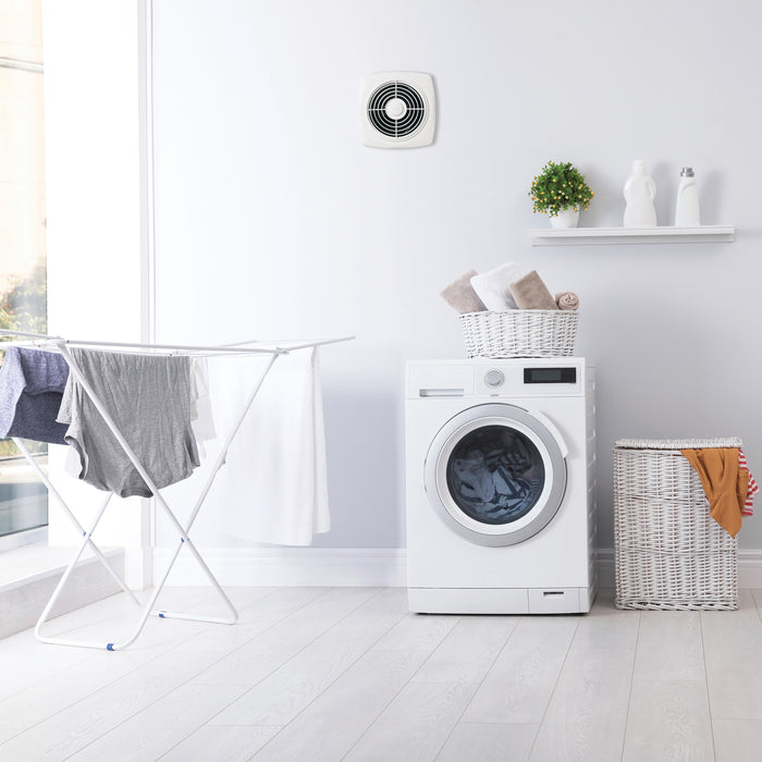 Broan-NuTone 8 Inch Through Wall Ventilation Fan White Square Plastic Grille 180 CFM (509)