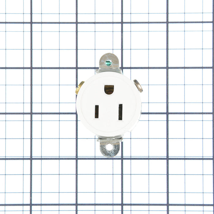 Pass And Seymour Receptacle Single 15A 125V Short Strap Side Wire (5258W)