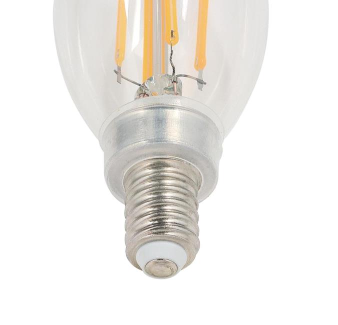 Westinghouse 4.5CA11/FilamentLED/DIM/CL/CB/30 4.5W LED CA11 Dimmable Filament Bulb Candelabra E12 Base 500Lm 3000K 80 CRI 120V Dimmable (5266100)