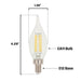 Westinghouse 4.5CA11/FilamentLED/DIM/CL/CB/30 4.5W LED CA11 Dimmable Filament Bulb Candelabra E12 Base 500Lm 3000K 80 CRI 120V Dimmable (5266100)