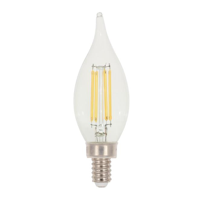 Westinghouse 4.5CA11/FilamentLED/DIM/CL/CB/30 4.5W LED CA11 Dimmable Filament Bulb Candelabra E12 Base 500Lm 3000K 80 CRI 120V Dimmable (5266100)