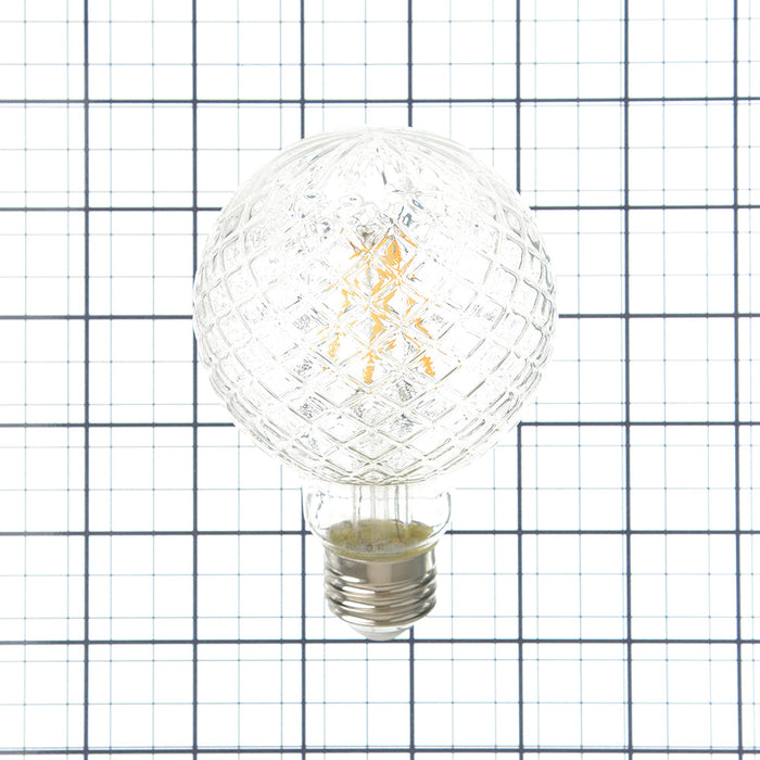 Westinghouse 5.5G25/Filamentled/Dim/Cl/Cg/30 5.5W G25 Cut Glass Filament LED Dimmable Clear 3000K Medium E26 Base 120V (5268000)