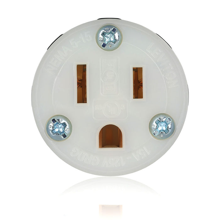 Leviton Black And White Lever Edge 15A 125V Straight Blade Connector 2-Pole 3-Wire NEMA 5-15R Grounding Industrial Grade (5269E)