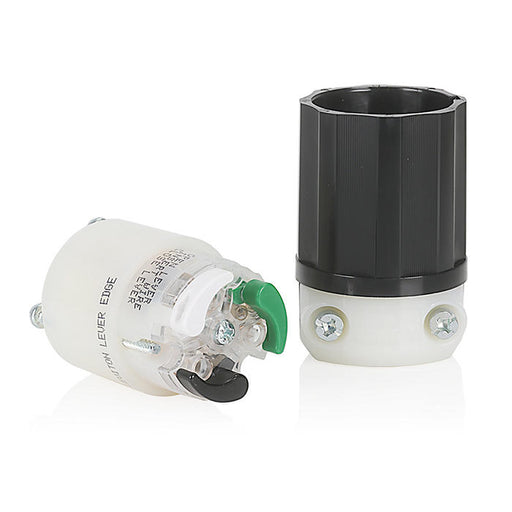 Leviton Black And White Lever Edge 15A 125V Straight Blade Connector 2-Pole 3-Wire NEMA 5-15R Grounding Industrial Grade (5269E)