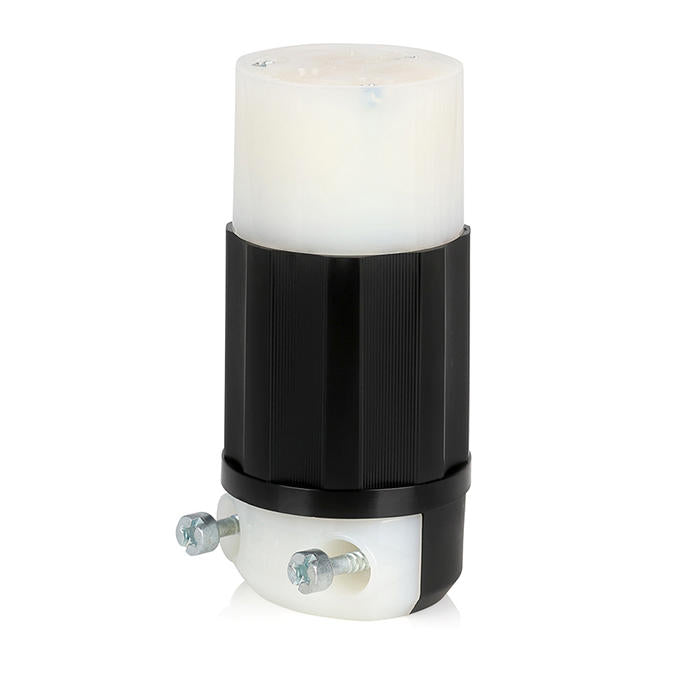 Leviton Black And White Lever Edge 15A 125V Straight Blade Connector 2-Pole 3-Wire NEMA 5-15R Grounding Industrial Grade (5269E)