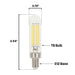 Westinghouse 5T6/FilamentLED/DIM/CL/CB/27 5W T6 Filament LED Dimmable Clear 2700K 600Lm E12 Candelabra Base 120V (5334000)