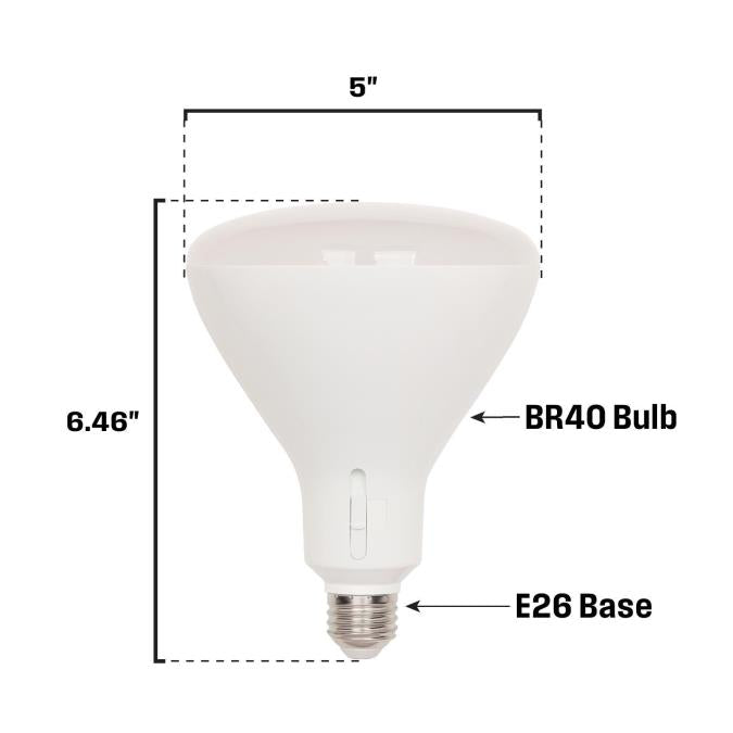 Westinghouse 12.5BR40/LED/DIM/FL/27-50 12.5W BR40 LED Flood Medium E26 Base CCT Selectable 2700K/3000K/3500K/4000K/5000K 120V 80 CRI Dimmable (5348000)