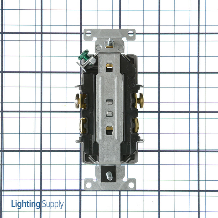 Leviton Duplex Receptacle Outlet Heavy-Duty Industrial Spec Grade Smooth Face 20 Amp 125V Back Or Side Wire NEMA 5-20R Gray (5352-GY)