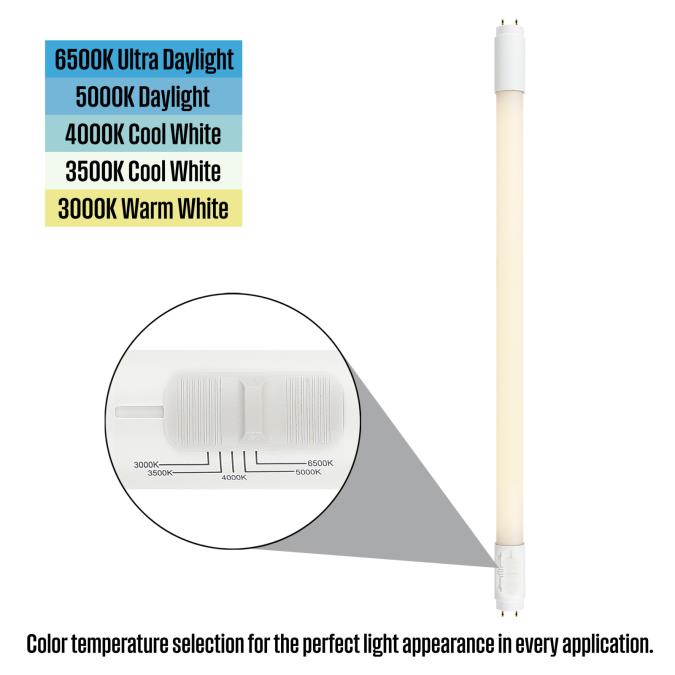 Westinghouse LED 12T8/36''/DIM/30-65 SE/DE AB 3 Foot 12W LED T8 Dimmable Universal Type A/B Tube G13 Base CCT Selectable 3000K/3500K/4000K/5000K/6500K 120-277V 80 CRI (5355000)