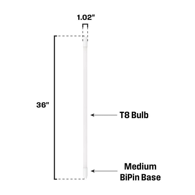 Westinghouse LED 12T8/36''/DIM/30-65 SE/DE AB 3 Foot 12W LED T8 Dimmable Universal Type A/B Tube G13 Base CCT Selectable 3000K/3500K/4000K/5000K/6500K 120-277V 80 CRI (5355000)