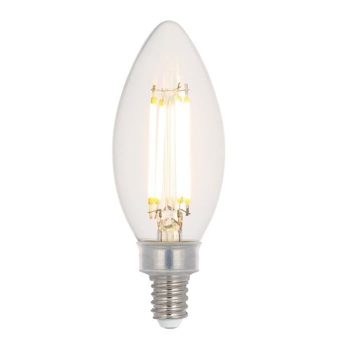 Westinghouse 5.5B11/FilamentLED/DIM/CL/CB/27 5.5W LED B11 Dimmable Filament Bulb Candelabra E12 Base 800Lm 2700K 120V 80 CRI Clear (5357000)