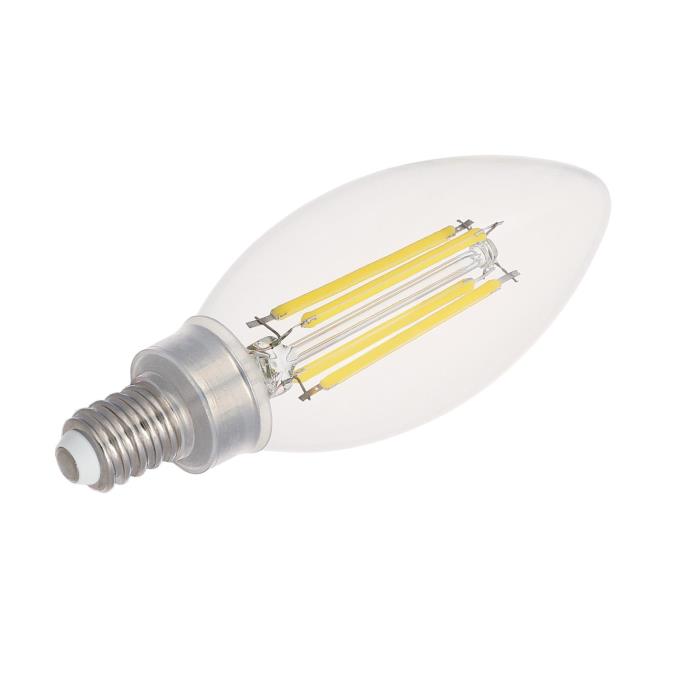 Westinghouse 5.5B11/FilamentLED/DIM/CL/CB/30 5.5W LED B11 Dimmable Filament Bulb Candelabra E12 Base 800Lm 3000K 120V 80 CRI Clear (5358000)