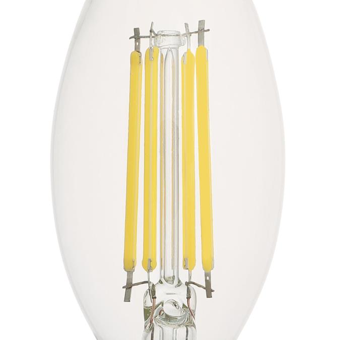 Westinghouse 5.5B11/FilamentLED/DIM/CL/CB/30 5.5W LED B11 Dimmable Filament Bulb Candelabra E12 Base 800Lm 3000K 120V 80 CRI Clear (5358000)
