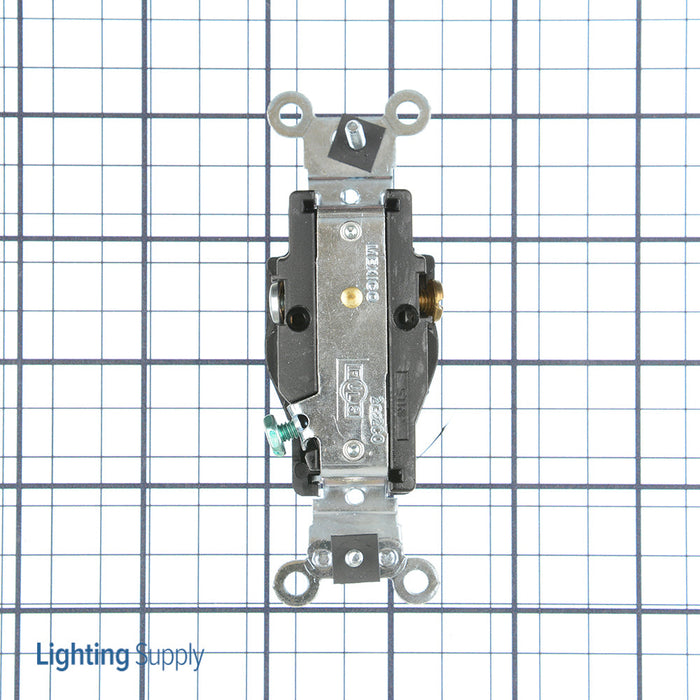 Leviton Single Receptacle Outlet Heavy-Duty Industrial Spec Grade Smooth Face 20 Amp 125V Back Or Side Wire NEMA 5-20R Black (5361-E)