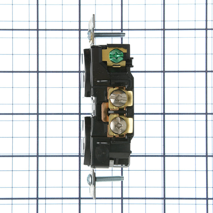 Leviton Isolated Ground Duplex Receptacle Outlet Heavy-Duty Industrial Spec Grade Smooth Face 20 Amp 125V Back Or Side Wire Black (5362-IGE)