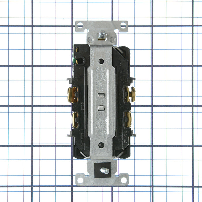 Leviton Isolated Ground Duplex Receptacle Outlet Heavy-Duty Industrial Spec Grade Smooth Face 20 Amp 125V Back Or Side Wire Black (5362-IGE)