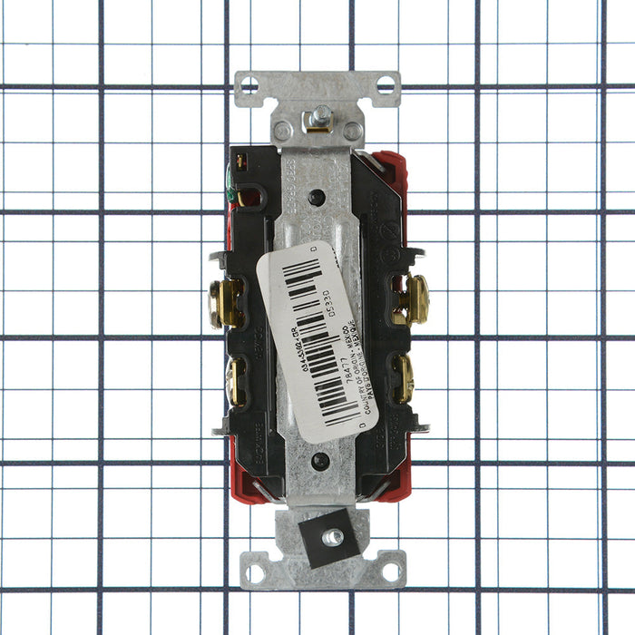 Leviton Isolated Ground Duplex Receptacle Outlet Heavy-Duty Industrial Spec Grade Smooth Face 20 Amp 125V Back Or Side Wire Red (5362-IGR)