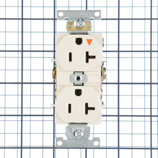 Leviton Isolated Ground Duplex Receptacle Outlet Heavy-Duty Industrial Spec Grade Smooth Face 20 Amp 125V Back Or Side Wire Light Almond (5362-IGT)