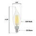 Westinghouse 5.5CA11/FilamentLED/DIM/CL/CB/30 5.5W LED CA11 Dimmable Filament Bulb Candelabra E12 Base 800Lm 3000K 80 CRI 120V Clear (5362000)
