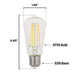 Westinghouse 8ST15/FilamentLED/DIM/CL/27 8W LED ST15 Dimmable Filament Bulb Medium E26 Base 1000Lm 2700K 80 CRI 120V Clear (5363000)