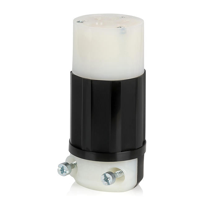 Leviton Black And White Lever Edge 20A 125V Straight Blade Connector 2-Pole 3-Wire NEMA 5-20R Grounding Industrial Grade (5369E)