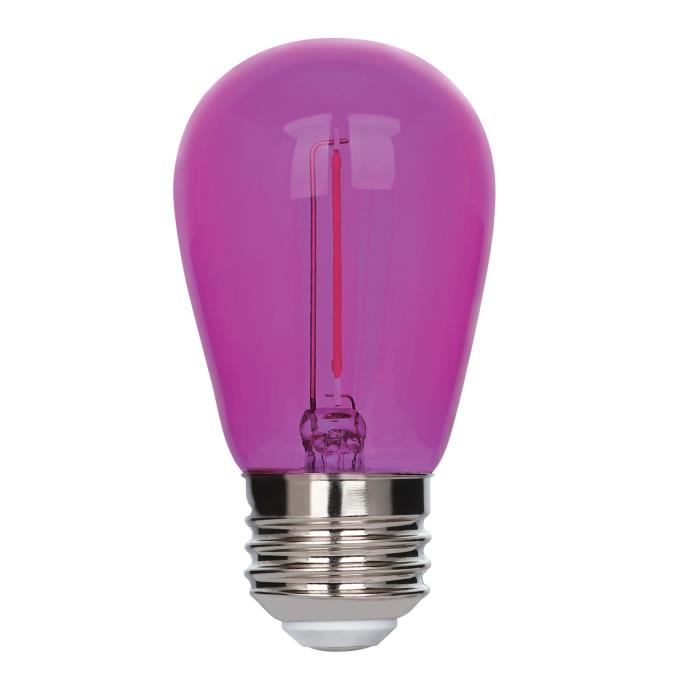 Westinghouse 2W LED Filament S14 Bulb Medium E26 Base Pink 360 Degree Beam Angle 120V (5371000)