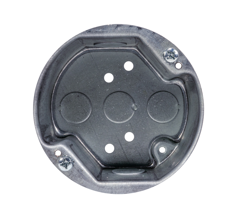 Southwire 4 Inch Round Fan Rated Box 2-1/8 Inch Deep 1/2 Inch Knockout No Bracket (54171-CFNB)