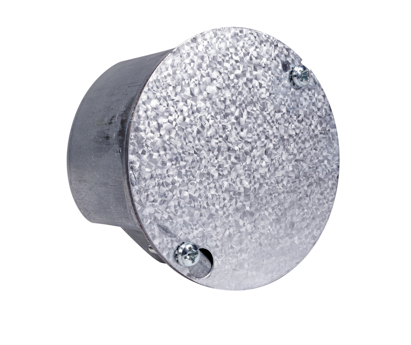 Southwire 4 Inch Round Fan Rated Box 2-1/8 Inch Deep 1/2 Inch Knockout No Bracket (54171-CFNB)