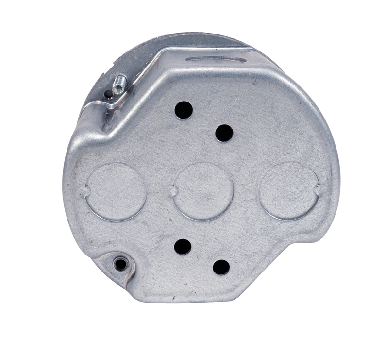 Southwire 4 Inch Round Fan Rated Box 2-1/8 Inch Deep 1/2 Inch Knockout No Bracket (54171-CFNB)