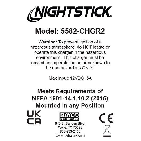 Nightstick Charging Platform For 5582 Series LED Light (5582-CHGR2)