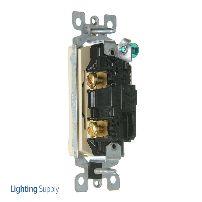 Leviton 15 Amp 120/277VAC Single-Pole QuickWire Push-In And Side Wired Decora Rocker Switch On/Off Molded In Rocker Ivory (5601-P2I)