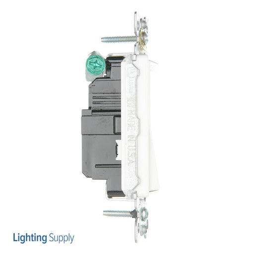Leviton 15 Amp 120/277V Single-Pole AC Decora Rocker Switch Side And QuickWire Imprinted Disposal White (5601-Z2W)