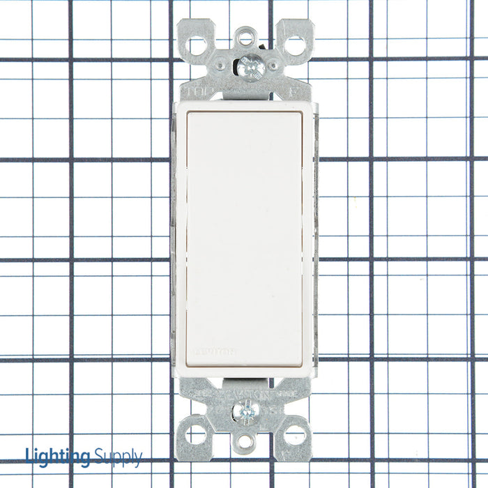 Leviton 15 Amp 120/277V Decora Rocker 3-Way AC Quiet Switch Residential Grade Grounding QuickWire Push-In And Side Wired White (5603-2W)