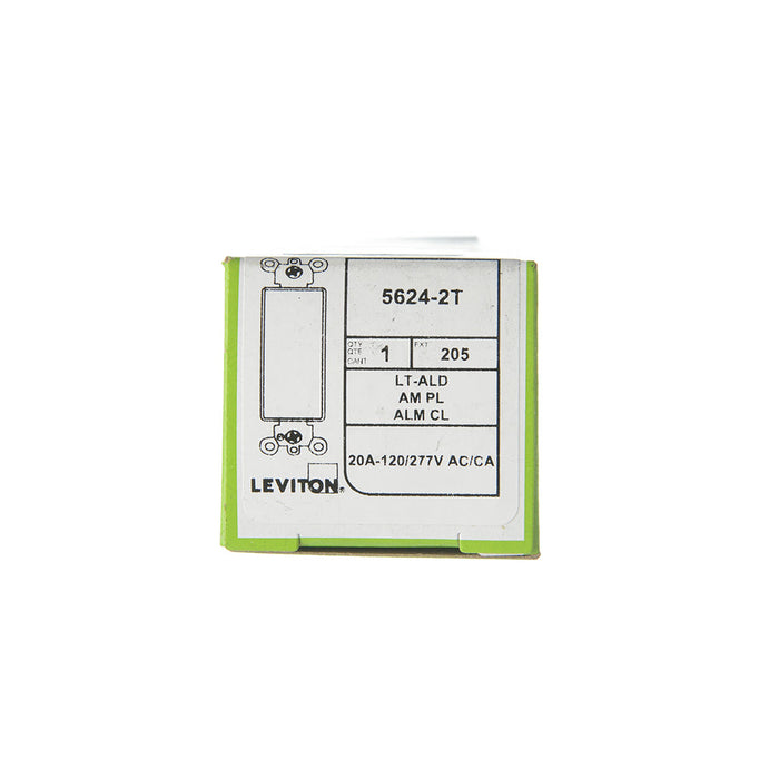 Leviton 20 Amp 120/277V Decora Plus Rocker 4-Way AC Quiet Switch Commercial Spec Grade Self Grounding Back And Side Wired Light Almond (5624-2T)
