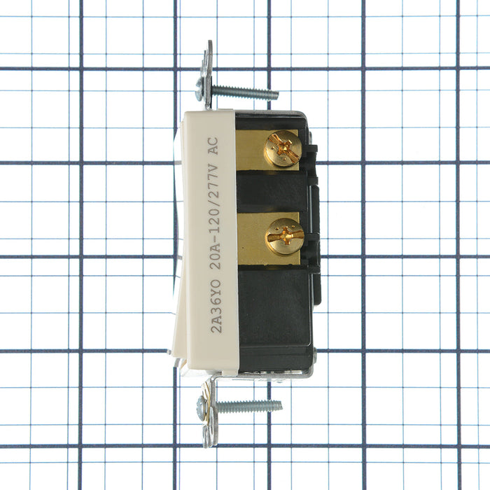 Leviton 20 Amp 120/277V Decora Plus Rocker 4-Way AC Quiet Switch Commercial Spec Grade Self Grounding Back And Side Wired Light Almond (5624-2T)