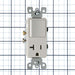 Leviton 20 Amp 120V Decora Single-Pole/5-20R AC Combination Switch Commercial Grade Grounding Side Wired White (5636-W)