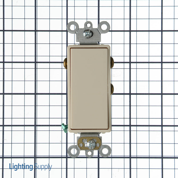 Leviton 15 Amp 120/277V Decora Plus Rocker Double-Throw Center-Off Momentary Contact Single-Pole AC Quiet Switch Back/Side Wired Light Almond (5657-2T)