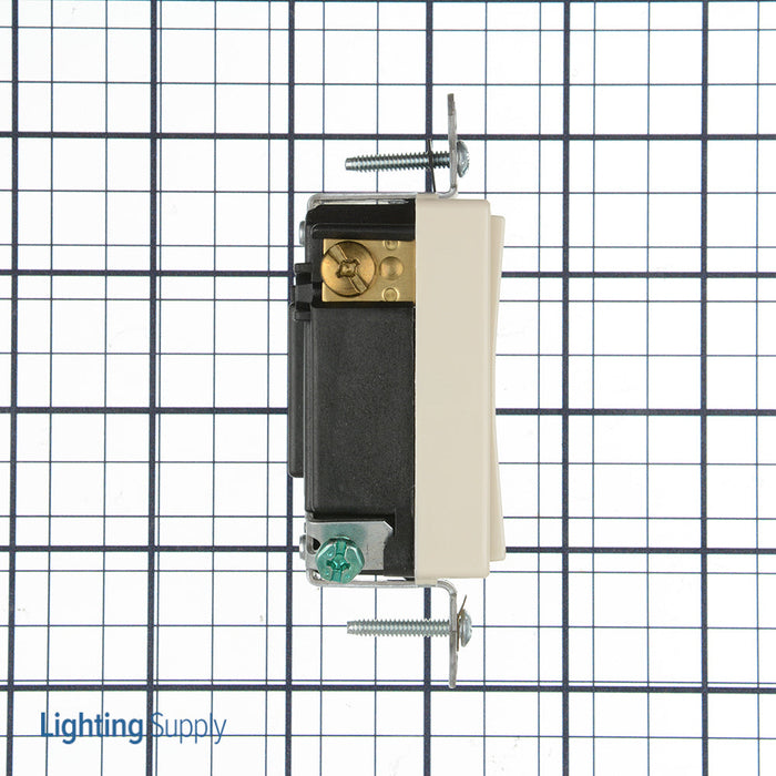 Leviton 15 Amp 120/277V Decora Plus Rocker Double-Throw Center-Off Momentary Contact Single-Pole AC Quiet Switch Back/Side Wired Light Almond (5657-2T)