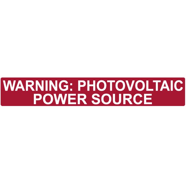 HellermannTyton Solar Label Reflective 2017 Code Warning Photovoltaic Power Source 6.5 Inch X 1.0 Inch Vinyl Red 50 Per Package (596-00206)