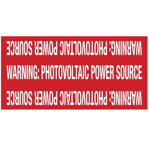HellermannTyton Solar Marker Non-Adhesive Warning PV Power Source 4 Inch X 2 Inch Vinyl Red 25 Per Package (596-00207)
