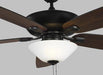 Generation Lighting Colony 60 Inch Ceiling Fan 120V 3000K 90 CRI 800Lm Midnight Black (5CSM60MBKD-V1)