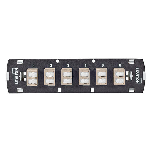 Leviton SDX Shuttered LC Fiber Adapter Plate 12-Fiber OM1 Duplex LC Beige (5F100-S2I)