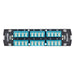 Leviton SDX Shuttered LC Fiber Adapter Plate 24-Fiber OM3/4 Quad LC Aqua (5F100-S4Q)