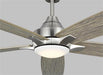 Generation Lighting Lowden 60 Inch Ceiling Fan 120V 3000K 90 CRI 715Lm Brushed Steel (5LWDSM60BSLGD)