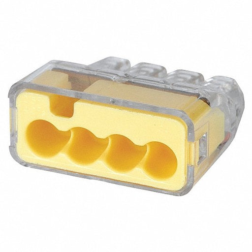 Ideal In-Sure Push-In Wire Connector 34 4-Port Yellow 200 Per Jar (30-1034J)