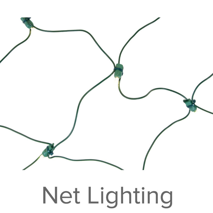 American Lighting LED 4 Foot X 6 Foot NET Light String 70 LEDs Per NET 6 Inch Spacing 5mm Green Wire Ultra Warm White (5mm-NET46-UWW-S)