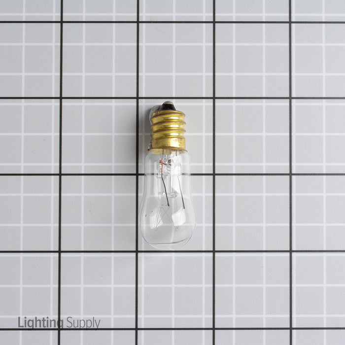 Standard 6W S6 Incandescent 155V Candelabra E12 Base Clear Indicator Bulb (6S6/155/CS)