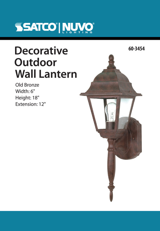 SATCO/NUVO Briton 1-Light 18 Inch Wall Lantern With Clear Seed Glass Color (60-3454)