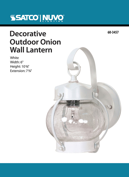 SATCO/NUVO 1-Light 10-5/8 Inch Wall Lantern Onion Lantern With Clear Seed Glass Color (60-3457)