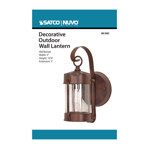 SATCO/NUVO 1-Light 10-5/8 Inch Wall Lantern Piper Lantern With Clear Seed Glass Color (60-3461)